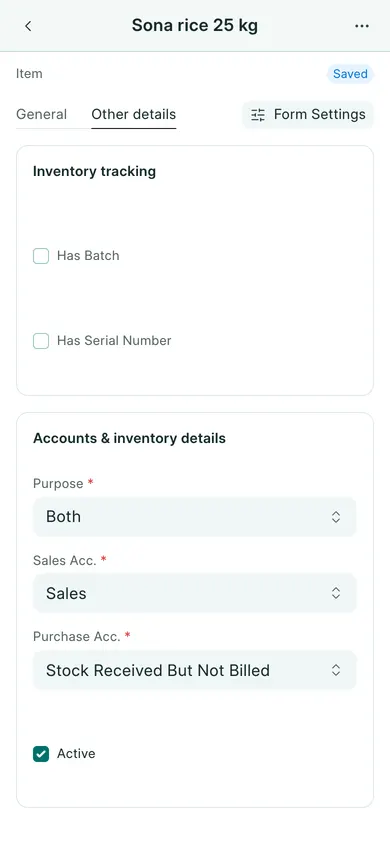BookPana item inventory tracking showing fictional demo records, phone layout