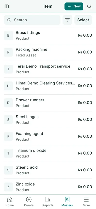 BookPana: item groups, selling prices and stock tracking options, phone layout